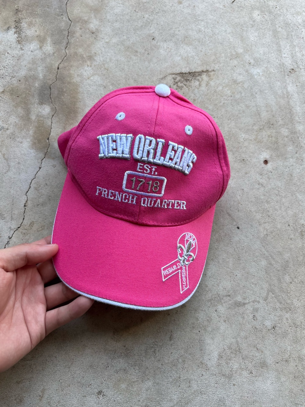 New Orleans French Quarter pink baseball cap